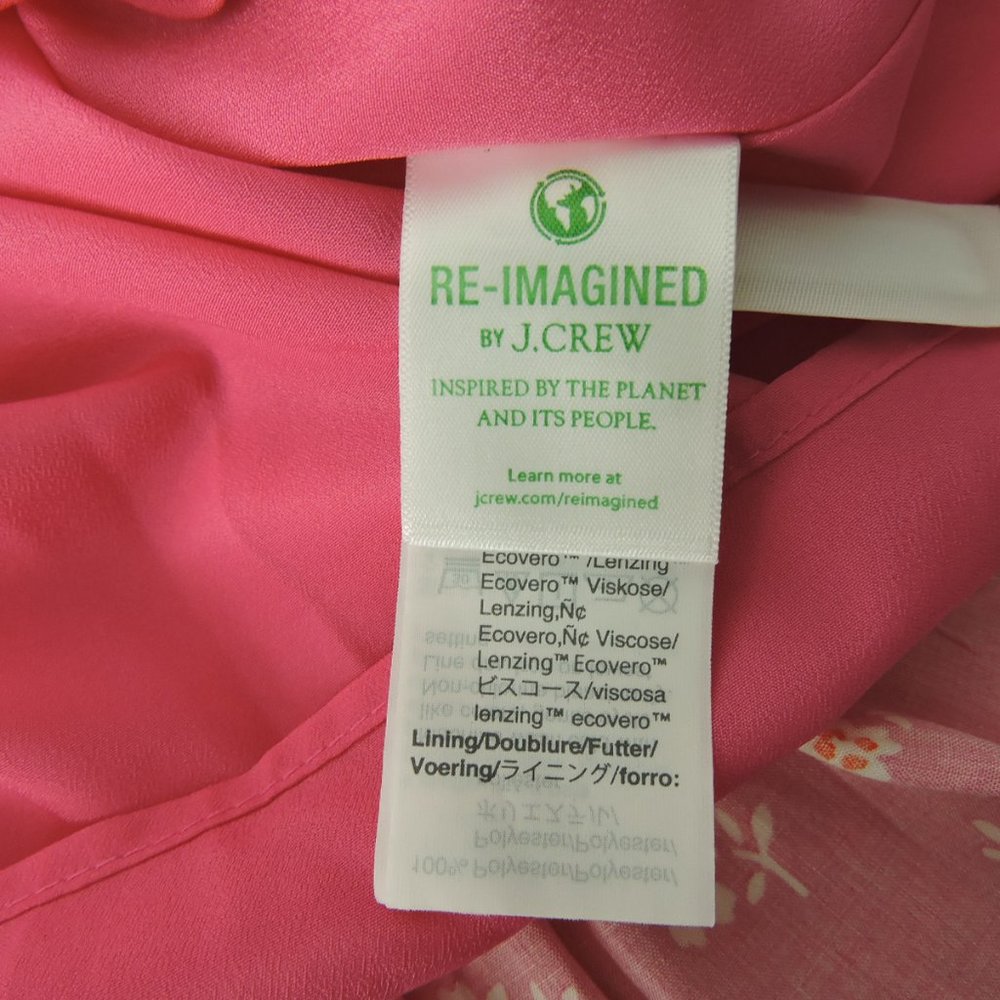 J Crew Re-Imagined Dress faux wrap pink floral - Picture 11 of 12